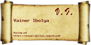 Vainer Ibolya névjegykártya