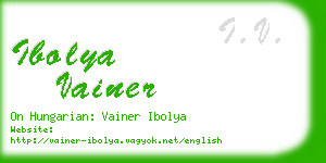 ibolya vainer business card